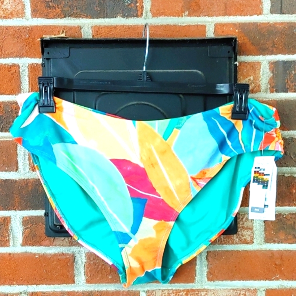 Time And Tru Colorful Leaf Print Bikini Bottom Size XL
